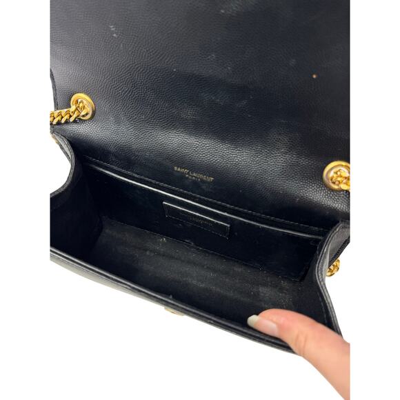 Saint Laurent YSL Kate Black Shoulder Bag Small Grain de Poudre Leather - Picture 10 of 12